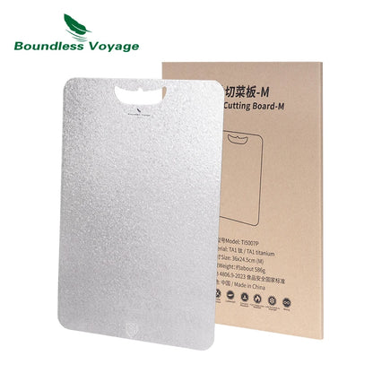 Boundless Voyage Metal Chopping Board Multifunctional Lightweight Cutting Board for Kitchen with Hanging Hole Ti5006P
