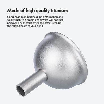 Boundless Voyage Titanium Funnel – 3.8cm, Smooth Pour, Dishwasher Safe, Includes Storage Bag Ti3077D