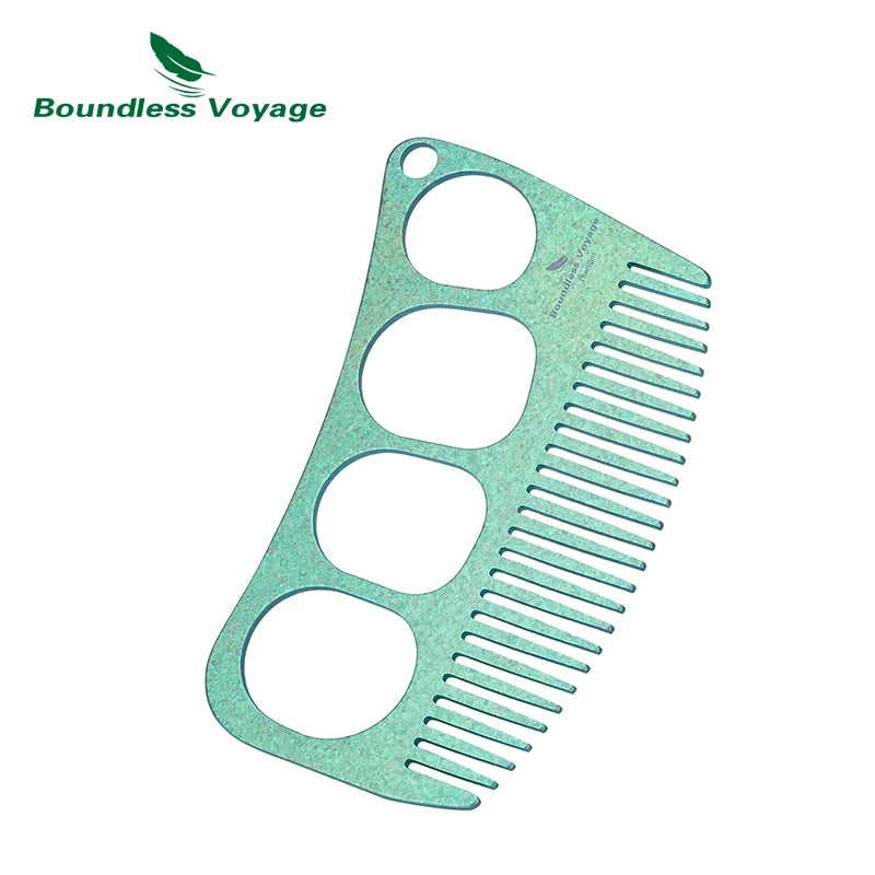Boundless Voyage Titanium Comb – Four-Hole Design, Anti-Static, 3 Finishes Ti9011C