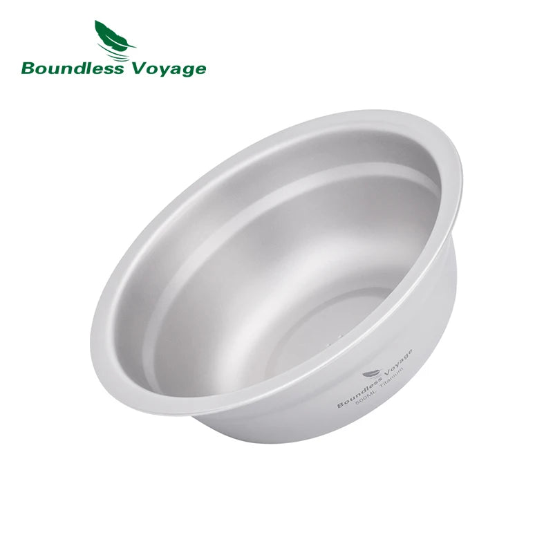 Boundless Voyage Titanium Bowl Rice Soup Salad Serving Bowl Ultralight Outdoor Camping Travel Durable Portable Tableware Ti1148T