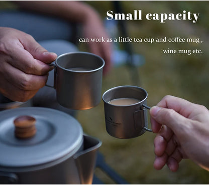 Boundless Voyage Titanium Mini Coffee Cup Espresso Cup Ultralight 120ml & 180ml Tea Cup Wine Mug Outdoor Camping Drinkware Ti3053D