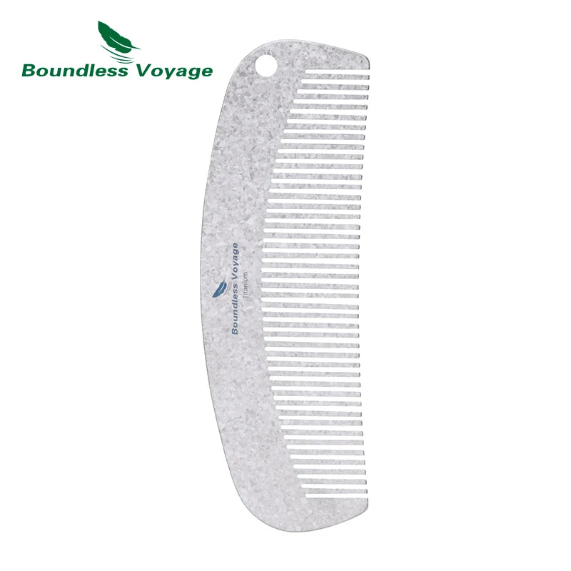 Boundless Voyage Titanium Hair Beard Comb Anti-Static Pocket Comb for Unisex, 2mm Thick, for Home Travel Ti9011B