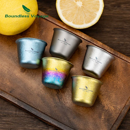 Boundless Voyage Titanium Shot Glass – 15ml, Ergonomic Design, 5 Colors Ti3069D