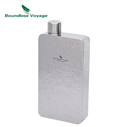 Boundless Voyage 400ml Titanium Flask Leakproof Metal Liquor Wine Bottle Ultralight for Camping & Travel Gift for Men Ti3267D