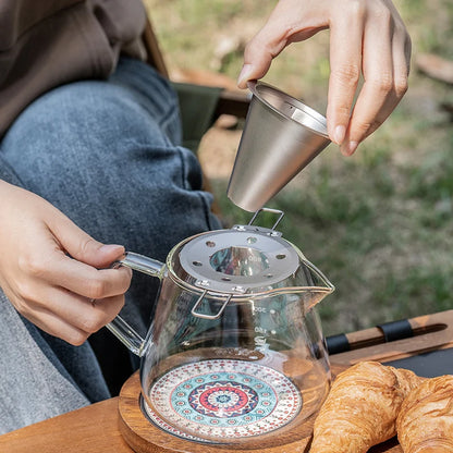 Boundless Voyage Pour Over Coffee Dripper Titanium Coffee Filter with Foldable Holder Cone Filter Paperless for Outdoor Indoor Ti6004P