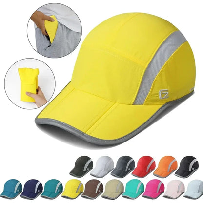 GADIEMKENSD Reflective Folding Outdoor Hat Unstructured Design UPF 50+ Sun Protection Sport Hats for Womens and Mens