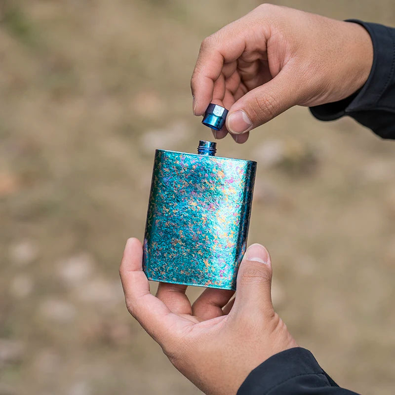 Boundless Voyage Titanium Flask – 100ml, Ergonomic Design, 4 Colors, Leak-Proof Ti3262D
