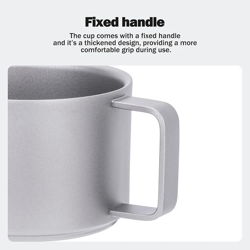 Boundless Voyage Titanium Espresso Cup 100ml Mini Double Wall Tea Coffee Mug Druable Metal Drinkware for Travel Home Office Ti3085D