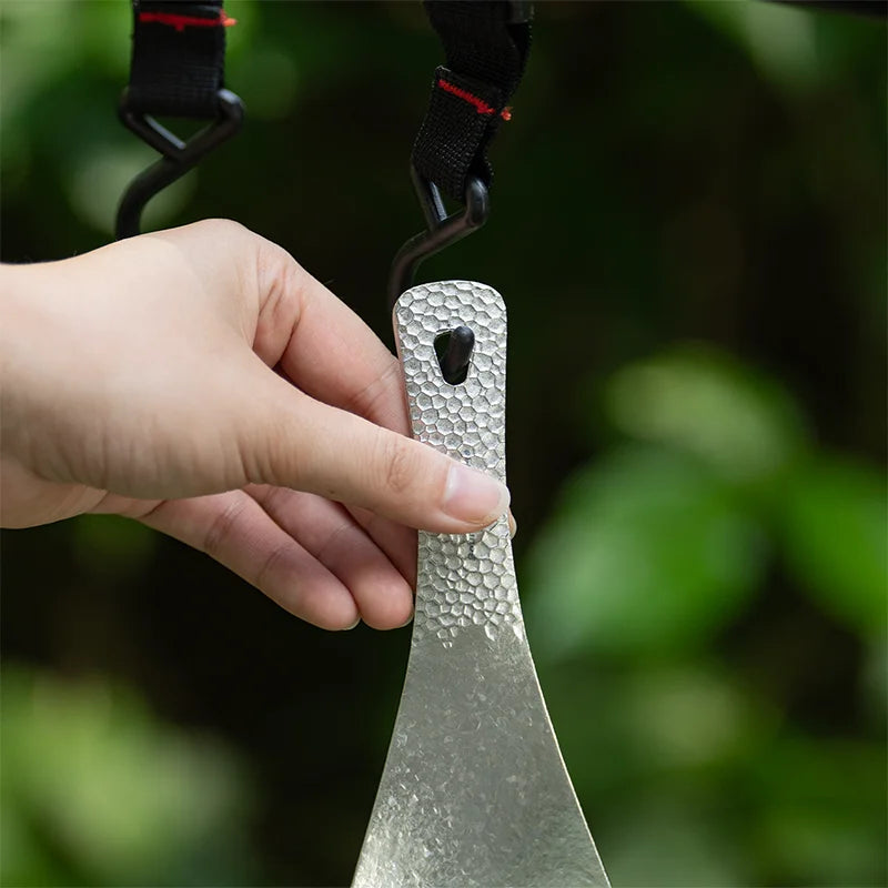 Boundless Voyage Titanium Rice Spatula, Hammered Handle 3mm Thick Kitchen Spoon Non-Toxic Metal Rice Paddle Cooking Utensil Ti1079T