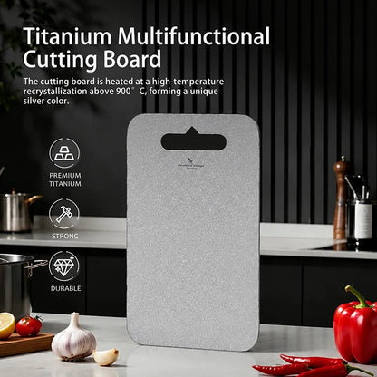 Boundless Voyage Pure Titanium Cutting Board Multifunctional Chopping Board for Kitchen Lightweight Camping Cutting Mat Ti5009P