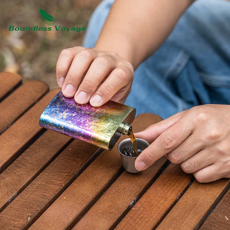 Boundless Voyage Titanium Flask – 100ml, Ergonomic Design, 4 Colors, Leak-Proof Ti3262D
