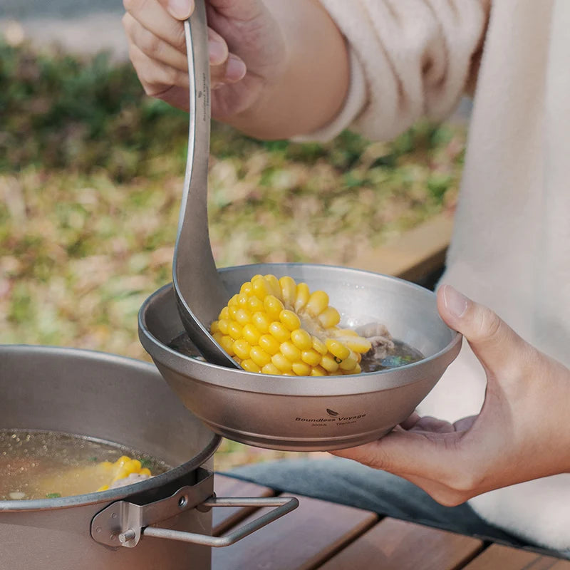 using-titanium-bowl-for-soup-at-campsite