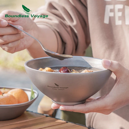 family-using-titanium-bowls-at-camping-meal