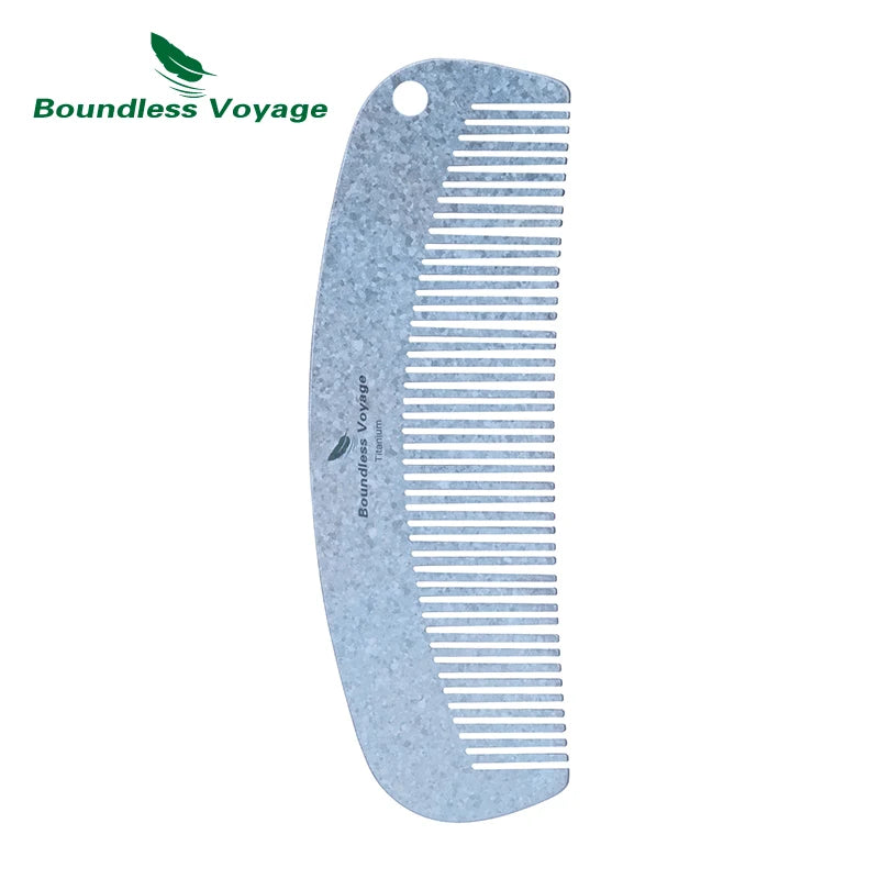 Boundless Voyage Titanium Hair Beard Comb Anti-Static Pocket Comb for Unisex, 2mm Thick, for Home Travel Ti9011B