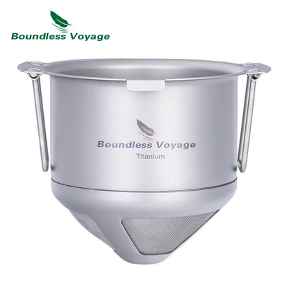 Boundless Voyage Titanium Coffee Drip Filter Ultralight Portable Folding Hanging Ear Mini Hand Brewed Coffee Filter Ti6002P
