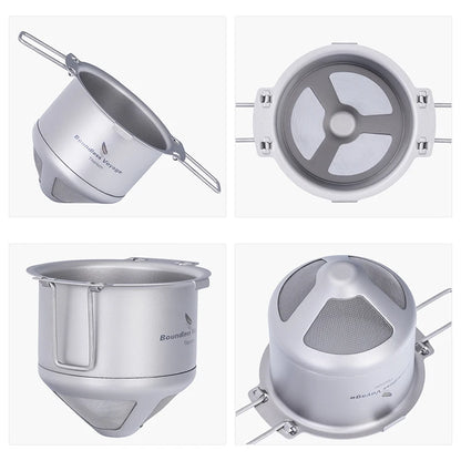 Boundless Voyage Titanium Coffee Drip Filter Ultralight Portable Folding Hanging Ear Mini Hand Brewed Coffee Filter Ti6002P