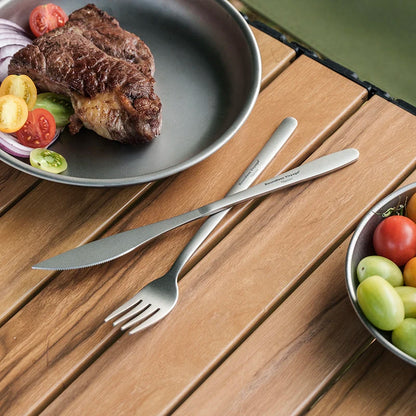 Boundless Voyage Camping Titanium Cutlery Set Long Handle Spoon Fork Knife Chopsticks Uncoated Outdoor Travel Metal Tableware Ti1055T