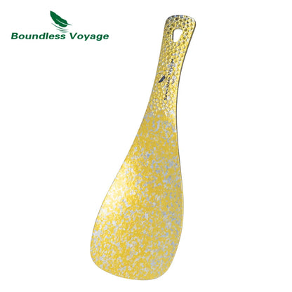 Boundless Voyage Titanium Rice Spatula, Hammered Handle 3mm Thick Kitchen Spoon Non-Toxic Metal Rice Paddle Cooking Utensil Ti1079T