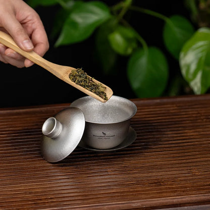 Boundless Voyage 100ml Titanium Gaiwan Traditional Chinese Kung Fu Tea Set with Lid Heat-Resistant Double-Walled Tea Bowl