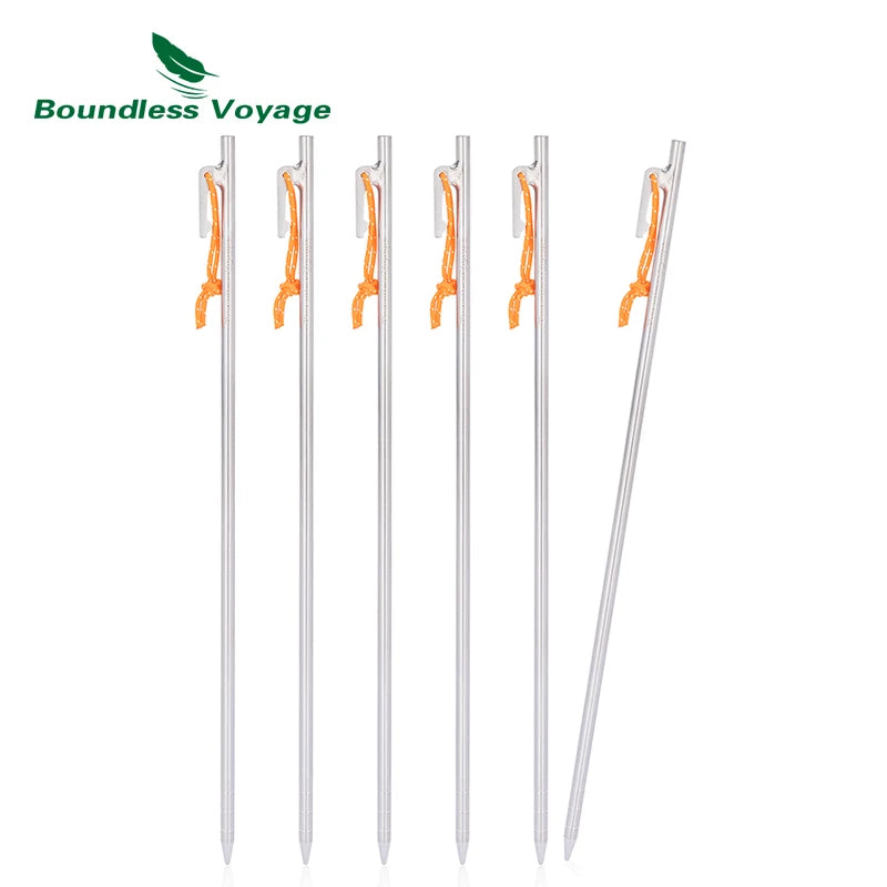 Titanium Alloy Tent Pegs Heavy Duty Nails Camping Stakes Hard Ground Pins 20cm 24cm 30cm 35cm 40cm
