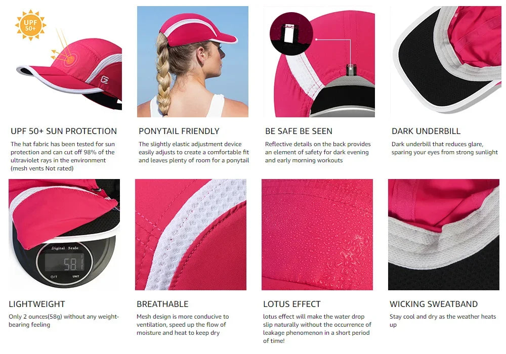 GADIEMKENSD Waterproof Outdoor Sport Baseball Cap – Quick-Dry, Breathable, Foldable, UPF 50+