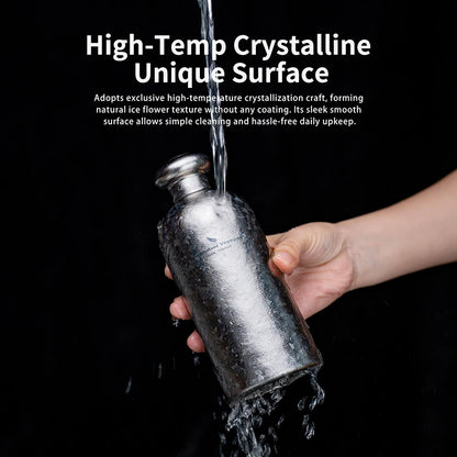 Boundless Voyage 500ml Titanium Flask Leakproof Narrow Mouth Portable Liquor Wine Bottle for Travel Camping Hiking, Non-coating Ti3268A