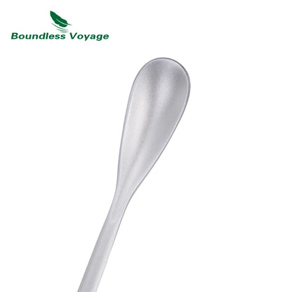 Boundless Voyage Titanium Coffee Spoon Long Handle Tea Spoon Bar Spoon Cocktail Mixing Stirrers for Drink Durable Cutlery Ti1034T / Ti1035T