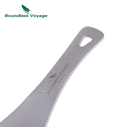 Boundless Voyage Titanium Rice Spatula, Hammered Handle 3mm Thick Kitchen Spoon Non-Toxic Metal Rice Paddle Cooking Utensil Ti1079T