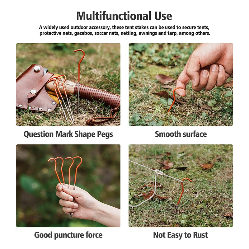 Boundless Voyage Titanium Tent Pegs Stakes 15cm/16.5cm Outdoor Camping Tent Nails Lightweight Elbow Grass Tent Pins