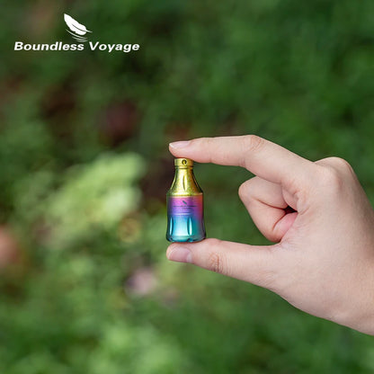 Boundless Voyage Titanium Pill Container Waterproof Keychain Pill Holder Portable Mini Pill Case Lightweight EDC Storage Box Ti9006A