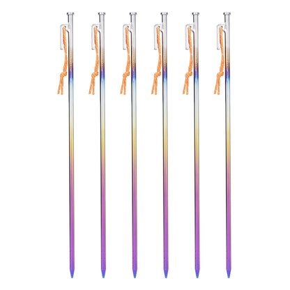 Titanium Tent Pegs 20-40cm Heavy Duty Camping Alloy Stakes for Hard Ground/Sand/Snow Ultra Lightweight Rustproof Druable Gear Ti4016P