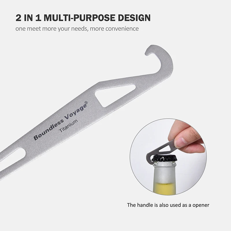 Boundless Voyage Titanium Spork Spoon with Bottle Opener 3 in 1 Outdoor Tableware Camping Cutlery Picnic Portable Flatware Ti1058T