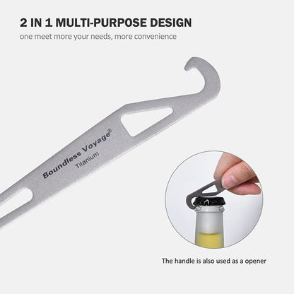 Boundless Voyage Titanium Spork Spoon with Bottle Opener 3 in 1 Outdoor Tableware Camping Cutlery Picnic Portable Flatware Ti1058T
