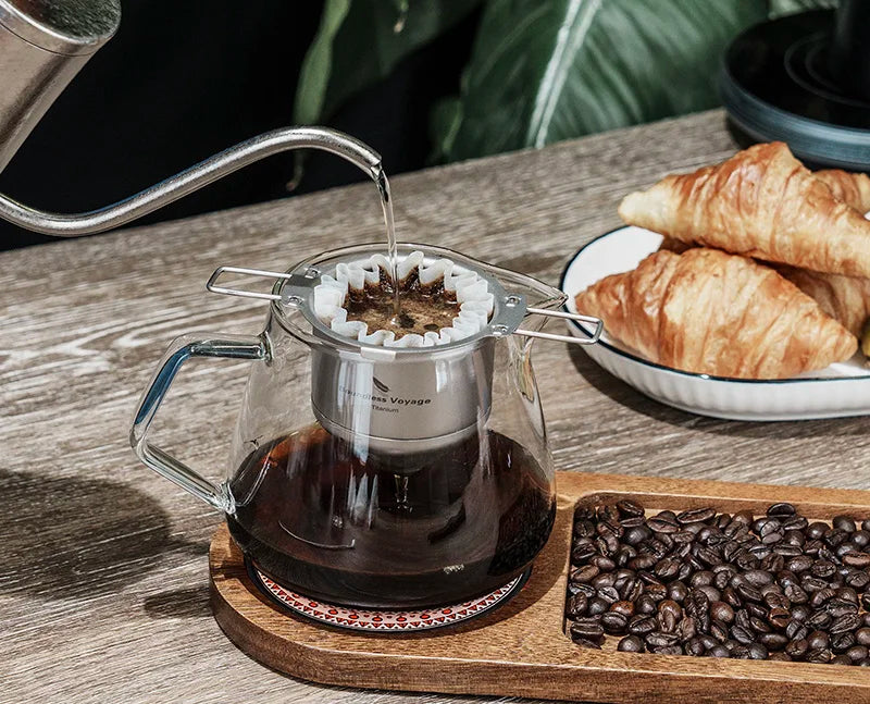 Boundless Voyage Titanium Coffee Drip Filter Ultralight Portable Folding Hanging Ear Mini Hand Brewed Coffee Filter Ti6002P