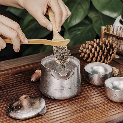 Titanium Double-Layer Tea Maker Indoor Outdoor Tea Bowl Cups Set