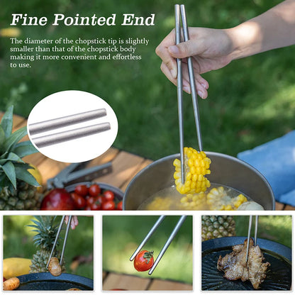 Boundless Voyage Folding Titanium Chopsticks Outdoor Camping Portable Cutlery Travel Picnic Pocket Tableware Metal Utensils Ti1007T