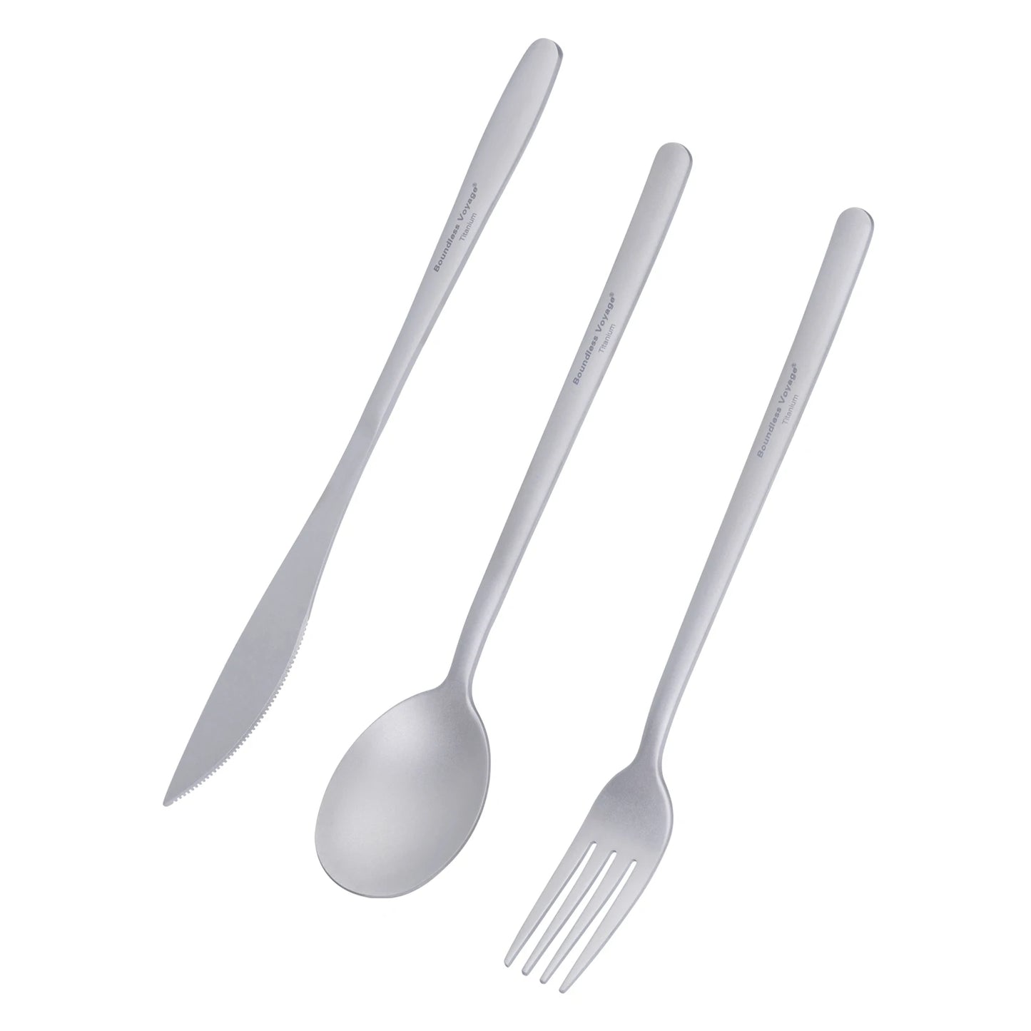 Boundless Voyage Camping Titanium Cutlery Set Long Handle Spoon Fork Knife Chopsticks Uncoated Outdoor Travel Metal Tableware Ti1055T