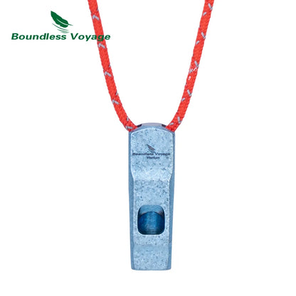 Boundless Voyage Titanium Whistle 120dB Emergency Survival Safety Gear Camping Loud Signal Whistle with Lanyard Ti9020O