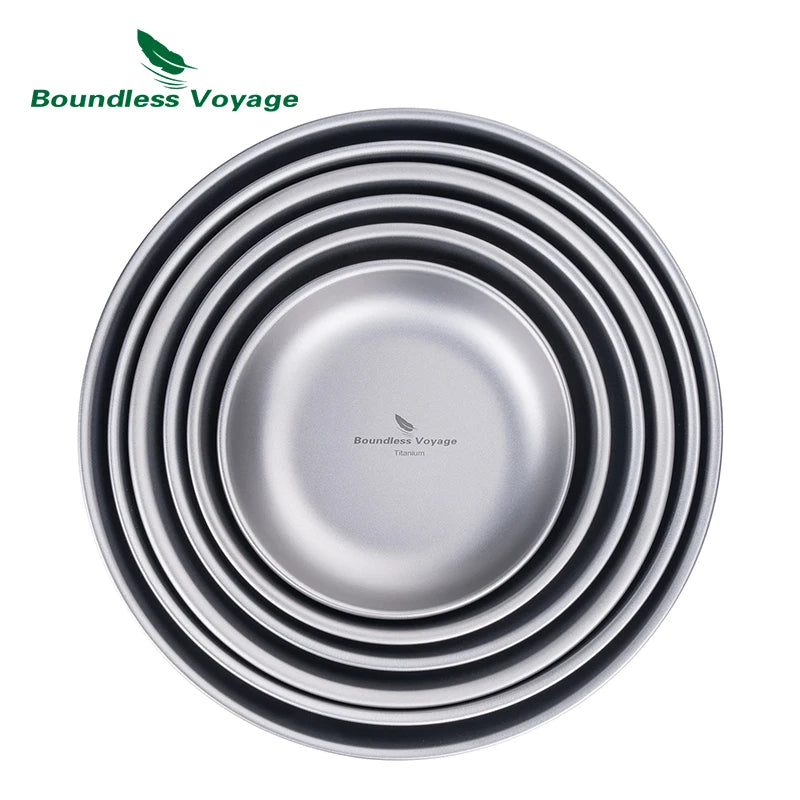 Boundless Voyage Titanium Plates Camping Shallow Side Dishes Outdoor Home Food Serving Dinnerware Portable Travel Tableware