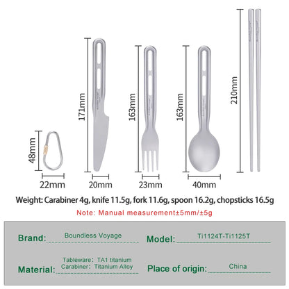 Titanium Knife Spoon Fork Chopsticks Set