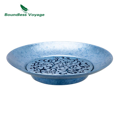 Boundless Voyage Titanium Cup Saucer, Detachable Drainage Coaster, Lightweight Tea Coffee Tray 13cm Plate for Camping Hiking Ti3201D