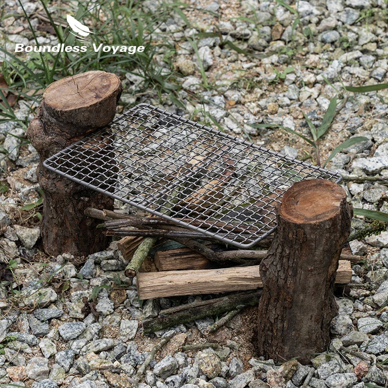 Titanium Grill Grate Camping Mini Charcoal Rack Outdoor Hiking BBQ Wire Mesh