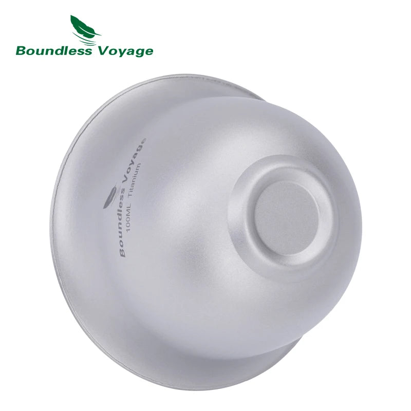 Boundless Voyage 100ml Titanium Gaiwan Traditional Chinese Kung Fu Tea Set with Lid Heat-Resistant Double-Walled Tea Bowl
