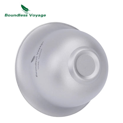 Boundless Voyage 100ml Titanium Gaiwan Traditional Chinese Kung Fu Tea Set with Lid Heat-Resistant Double-Walled Tea Bowl