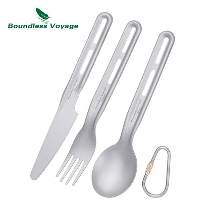 Titanium Knife Spoon Fork Chopsticks Set