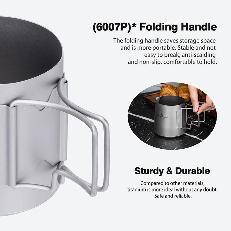 Boundless Voyage Titanium Portable Pour-over Coffee Set 300ml Coffee Mug with Detachable Dripper Outdoor Camping Coffee Maker Ti6007P