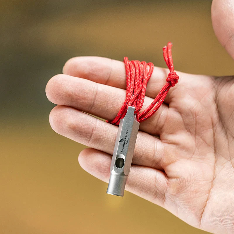 Boundless Voyage 120dB Titanium Whistle Emergency Survival Safety Whistle with Lanyard Loud for Outdoor Camping Coaches Training Ti9015O