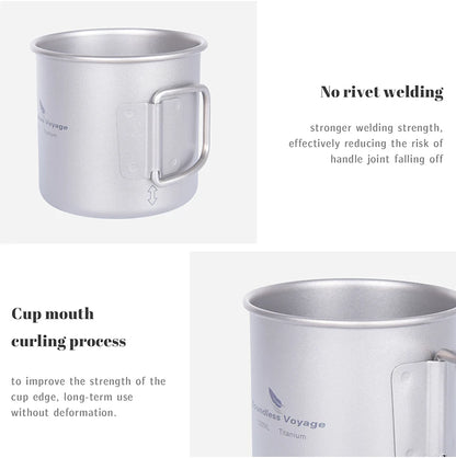 Boundless Voyage Titanium Mini Coffee Cup Espresso Cup Ultralight 120ml & 180ml Tea Cup Wine Mug Outdoor Camping Drinkware Ti3053D