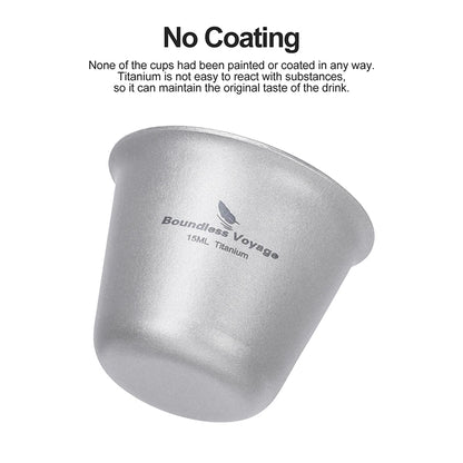 Boundless Voyage Titanium Shot Glass – 15ml, Ergonomic Design, 5 Colors Ti3069D