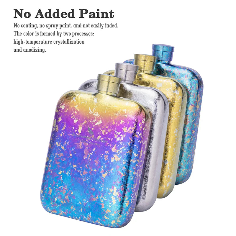 Boundless Voyage 170ml Titanium Hip Flask Liquor Flask Outdoor Travel Camping Ultralight Leakproof Pocket Wine Bottle for Whiskey Vodka Rum Ti3263D